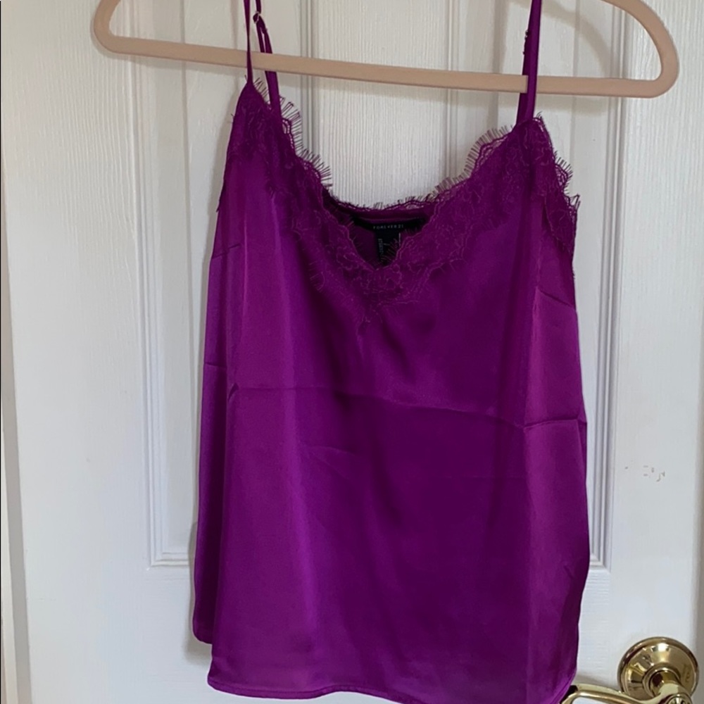 purple satin top